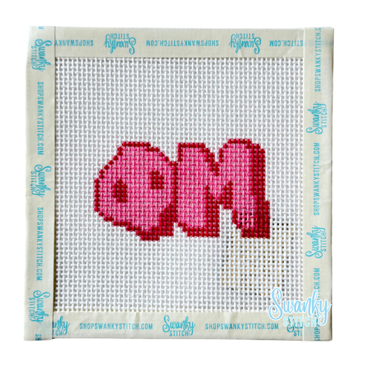 Sorority Bubble Letter Needlepoint Canvas: PHI MU