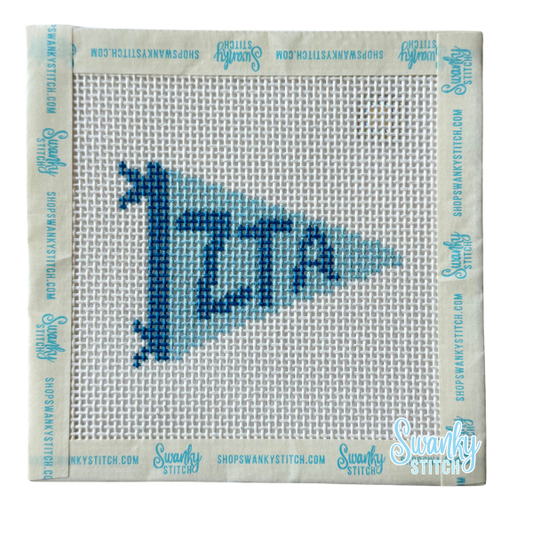 Sorority Pennant Needlepoint Canvas: ZETA TAU ALPHA