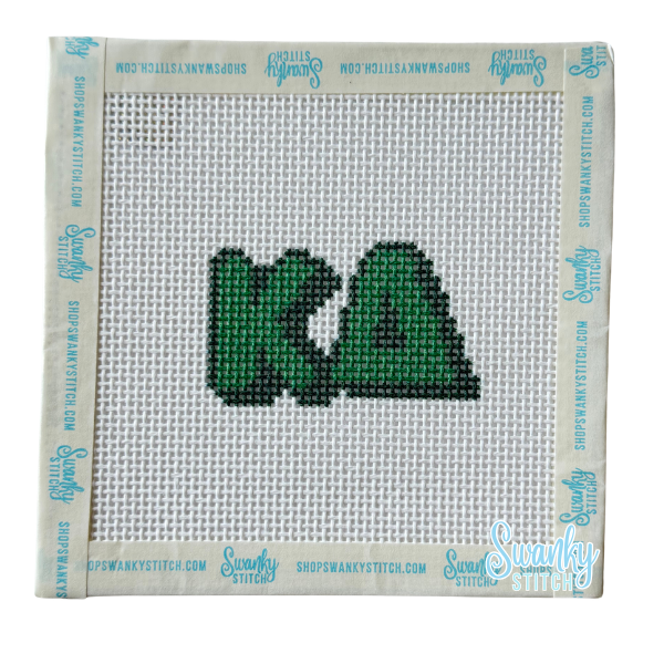 Sorority Bubble Letter Needlepoint Canvas: KAPPA DELTA