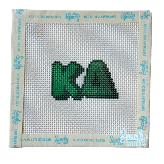 Sorority Bubble Letter Needlepoint Canvas: KAPPA DELTA