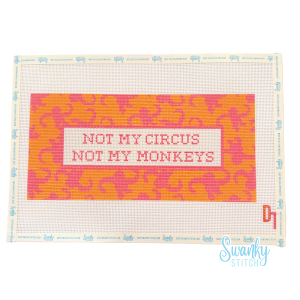 Not My Monkeys Needlepoint Canvas