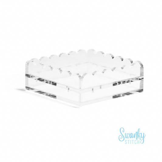 Scallop Acrylic Tray- 5" Square Clear