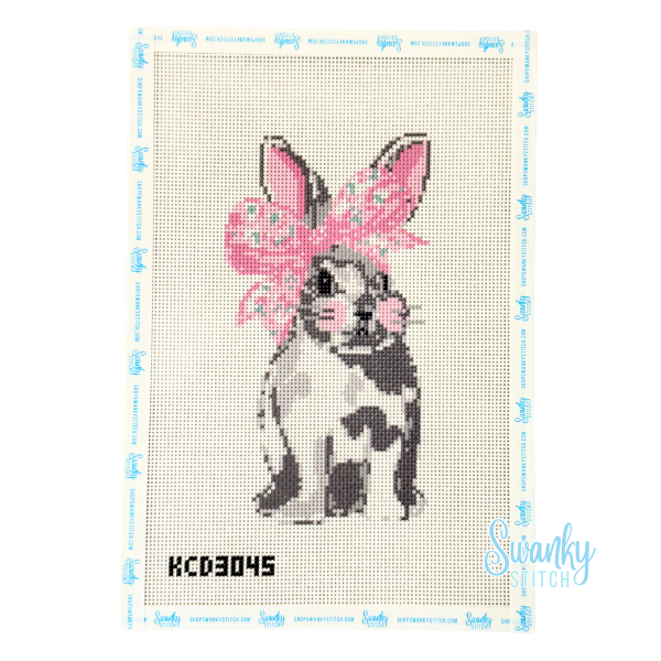 Bunny with Bow Printed Canvas