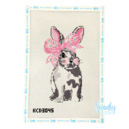 Bunny with Bow Printed Canvas