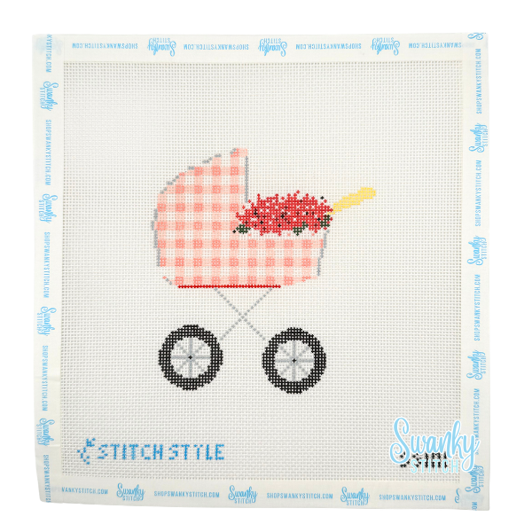 Baby Carriage Pink Gingham