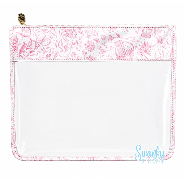 Large Needlepoint Print Project Bag- Pink