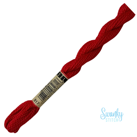 DMC 3 Pearl Cotton 817 Japanese Red