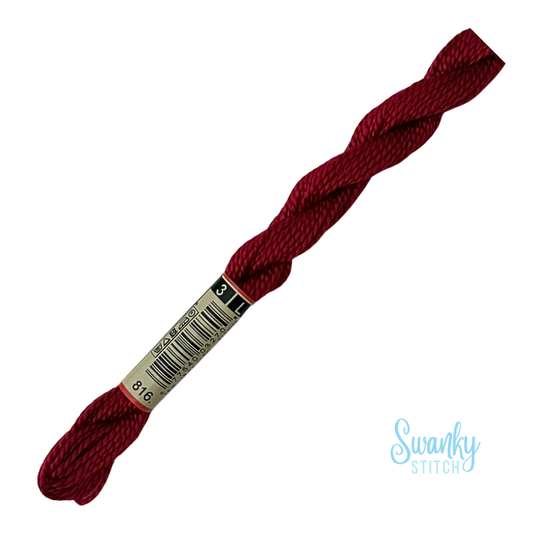 DMC 3 Pearl Cotton 816 Cherry Red