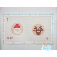 Santa & Reindeer Christmas Cookie Double Ornament