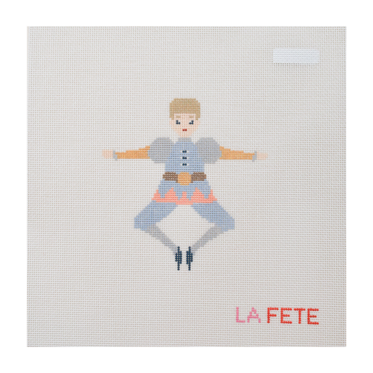 12 Days Of Christmas - Ten Lords A-Leaping Hand Painted Needlepoint Canvas