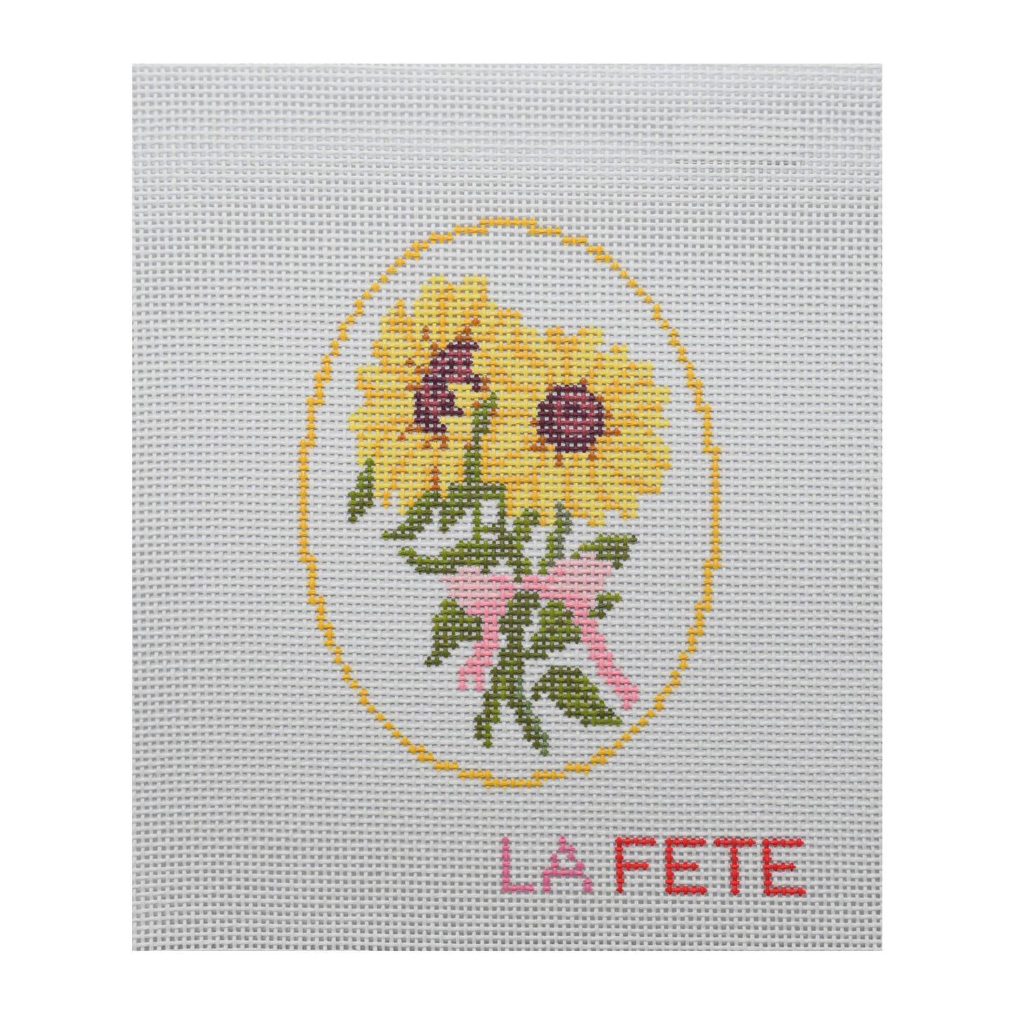 3rd Year Anniversary Sunflower Flower Series  Hand Painted Needlepoint Canvas