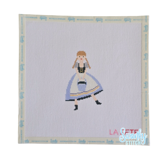 12 Days Of Christmas - Eight Maids O' Milking  Hand Painted Needlepoint Canvas