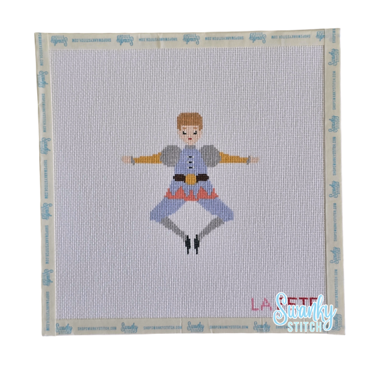 12 Days Of Christmas - Ten Lords A-Leaping Hand Painted Needlepoint Canvas