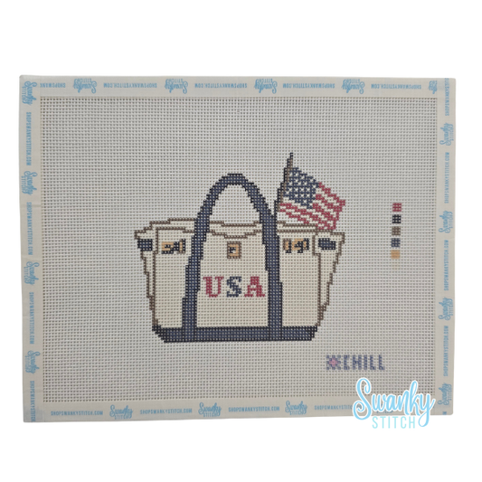 Tote Bag Charm with American Flag