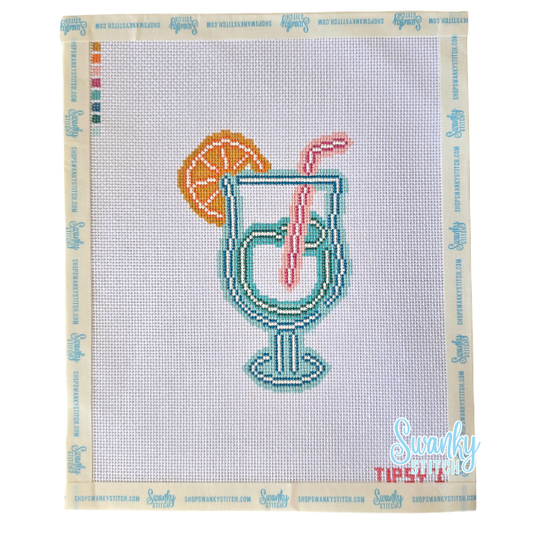 Neon Cocktail Needlepoint Canvas