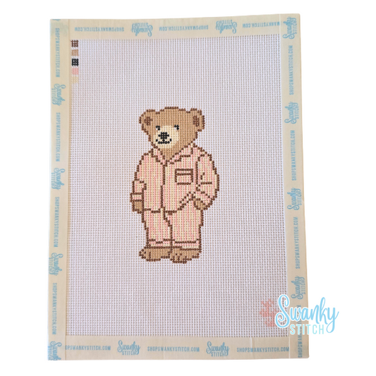 Pink Pajama Bear Canvas