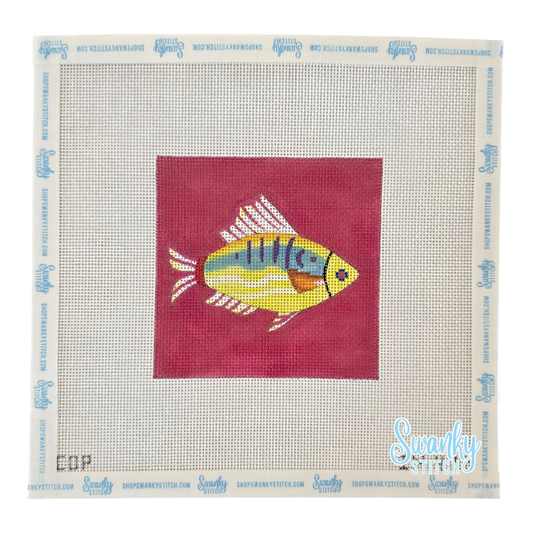Colorful Fish with Pink Background