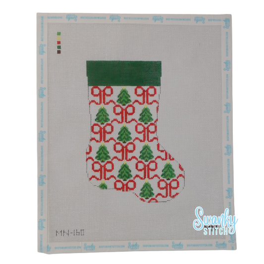 Red Bows & Trees Mini Stocking