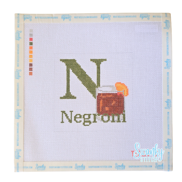 N for Negroni Needlepoint Canvas