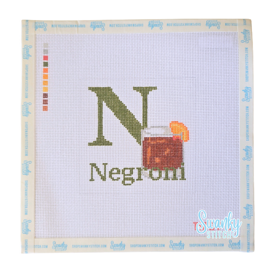N for Negroni Needlepoint Canvas