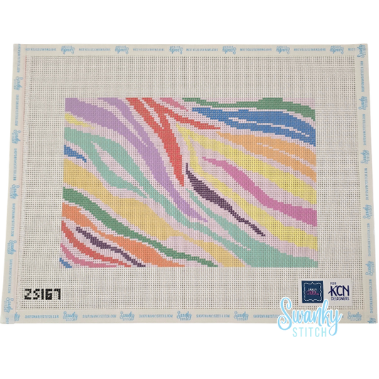 Rainbow Waves Printed Canvas