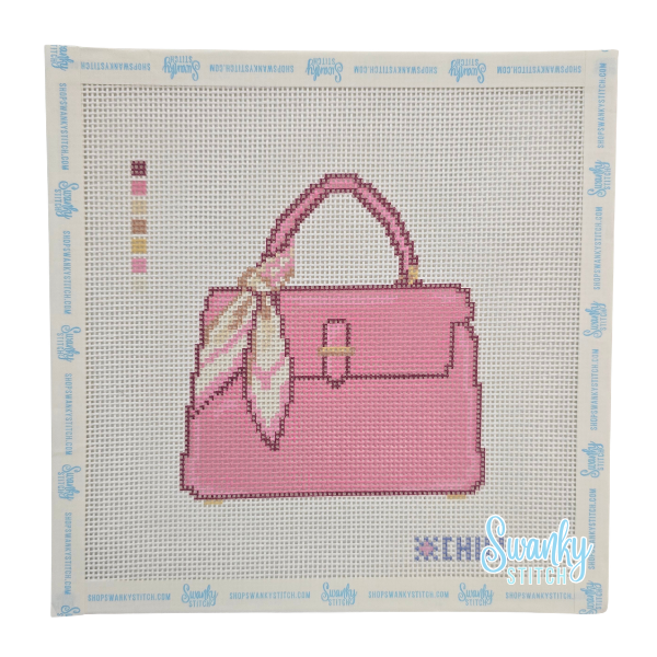 Pink Handbag with Scarf