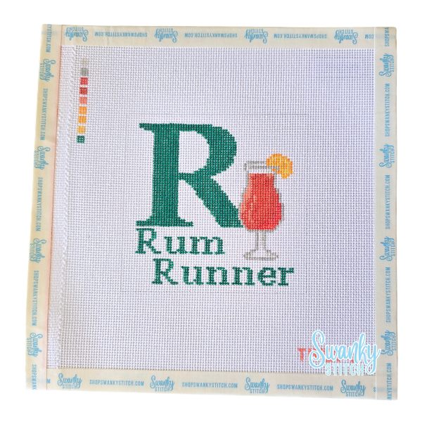 R for Rum Runner Needlepoint Canvas