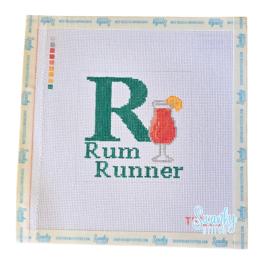 R for Rum Runner Needlepoint Canvas