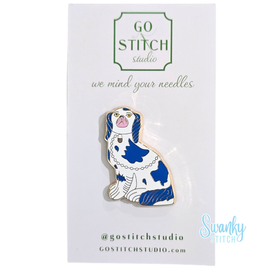 Blue Staffordshire Dog Needle Minder