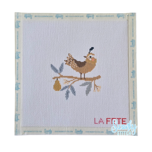 12 Days Of Christmas - A Partridge in a Pear Tree Hand Painted Needlepoint Canvas